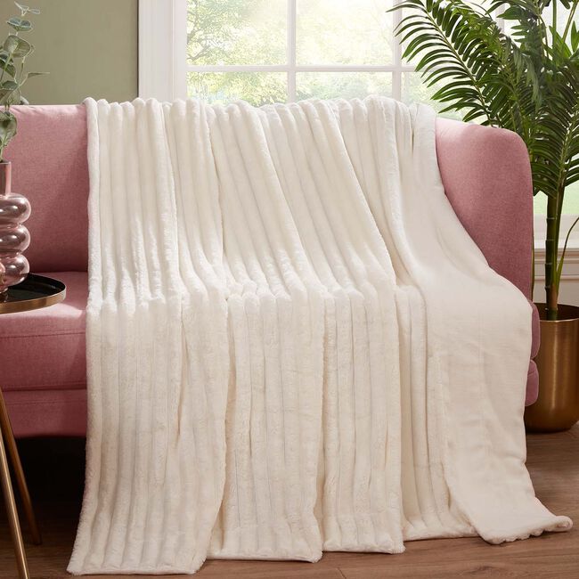RUANE CORD VELVET WHITE 150x200cm Throw 