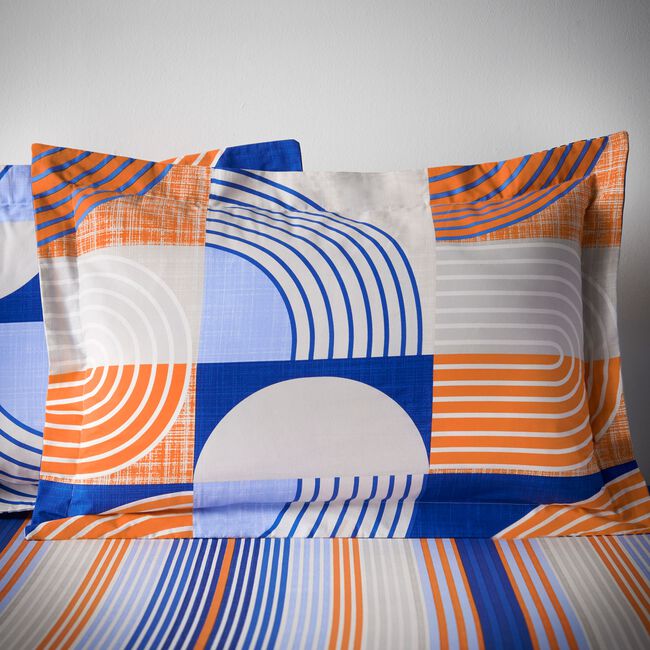 Nero Oxford Pillowcase Pair - Blue/Orange