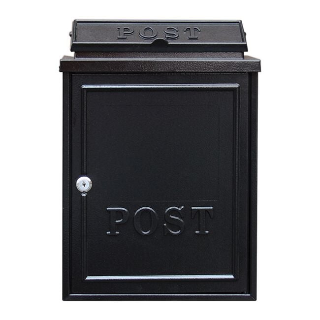 Postplus Classic Diecast Steel Letterbox Black