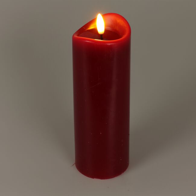 LED Pillar Candle Red - 7x15cm