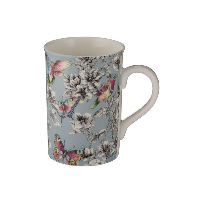 Price & Kensington Hummingbird Floral Duck Egg Mug