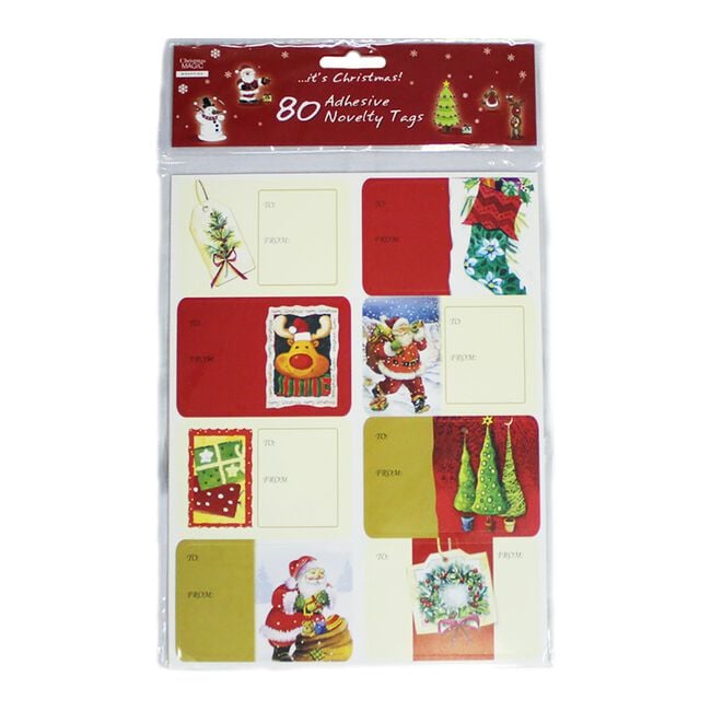 Novelty Adhesive Gift Tags - 80 Pack