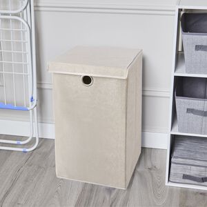 Tweed Beige Foldable Laundry Hamper