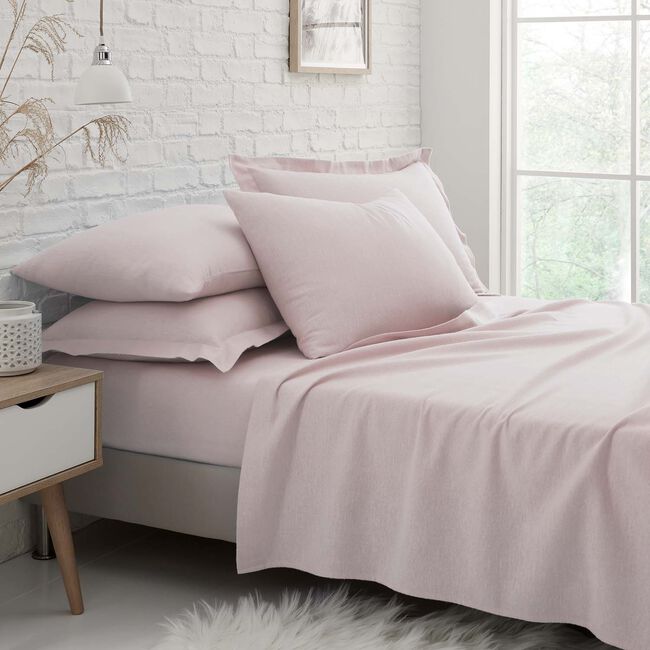 King Flat Sheet Brushed Cotton - Pink