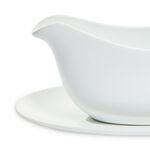 Abney & Croft White Gravy Boat with Stand