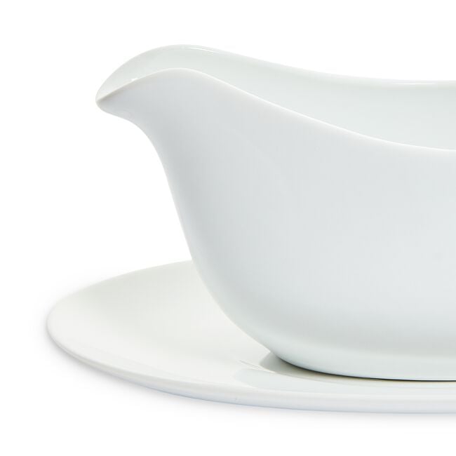 Abney & Croft White Gravy Boat with Stand