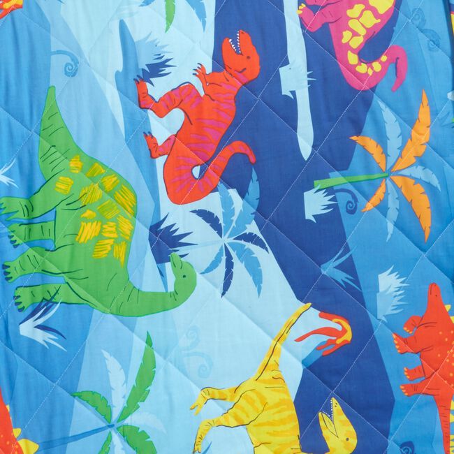 Dino Crew Bedspread 200cm x 220cm - Blue/Green