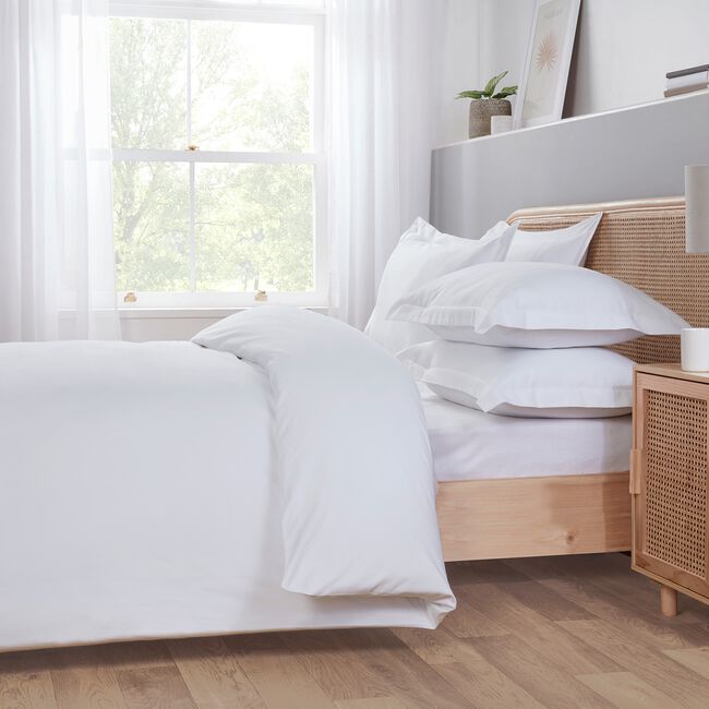SINGLE DUVET COVER Brushed Cotton Twill White