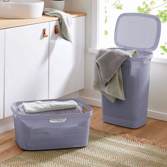 EZY STORAGE MODE 57L LILAC Laundry Hamper