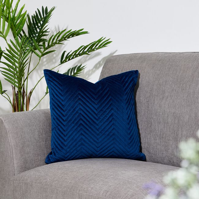 Triangle Stitch Cushion 45x45cm - Navy