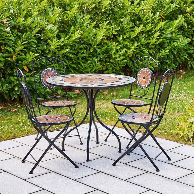 Diamond Mosaic Bistro Set 5 Piece
