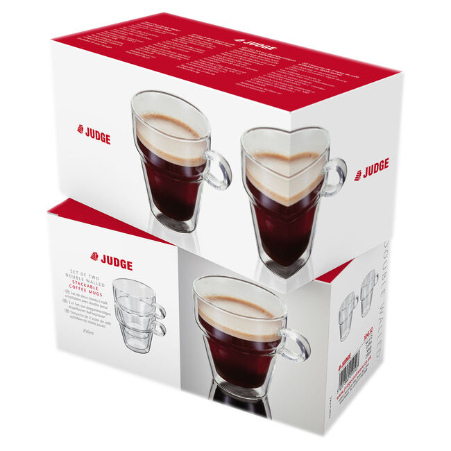Judge 2 Double Wall Stackable Glass Coffee Cup