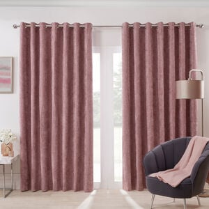 BLACKOUT & THERMAL HERRINGBONE BLUSH 66x54 Curtain