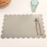 SCALLOP LEATHER Grey Placemat