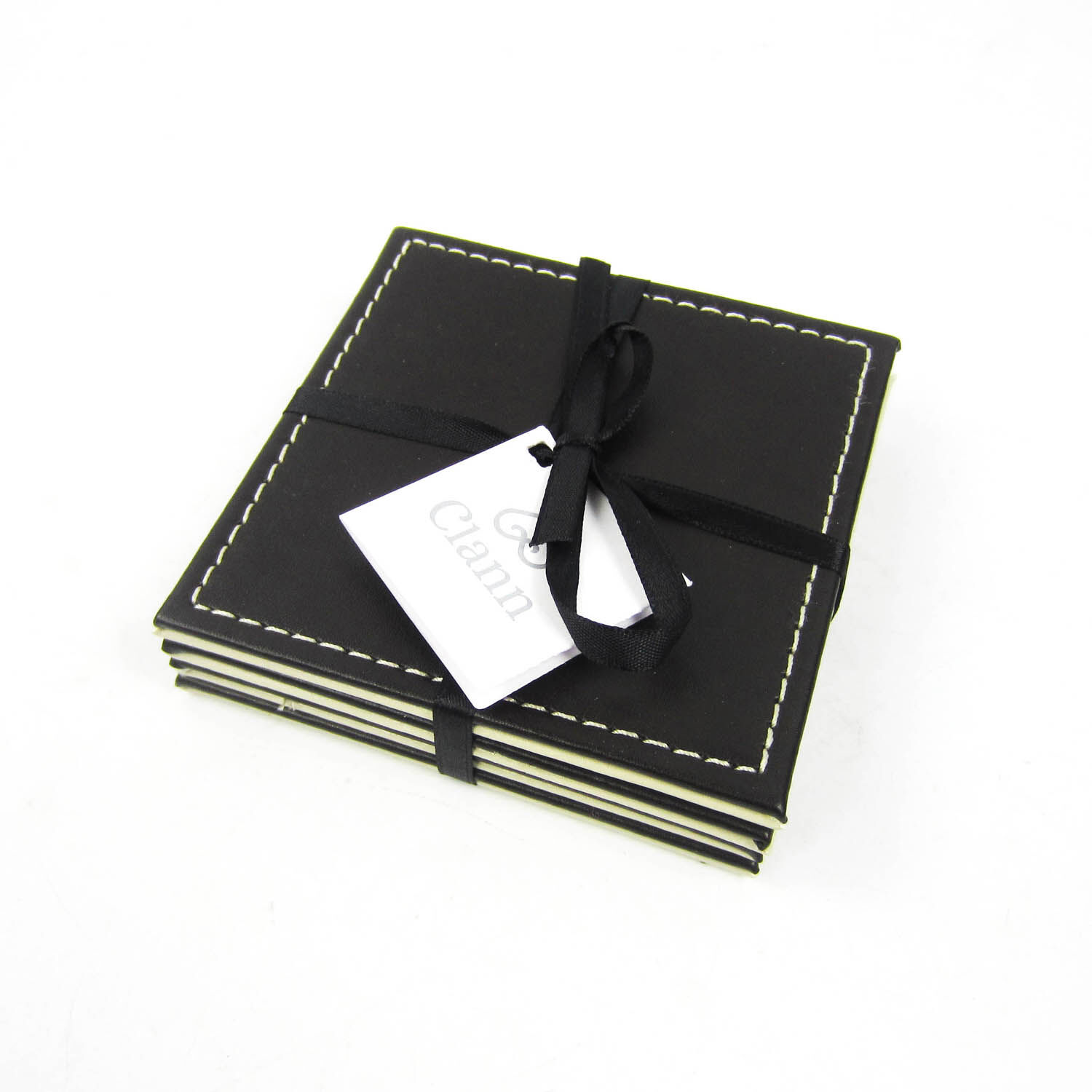 Reversible Leather Plain Coasters Choc & Cream Home Store + More