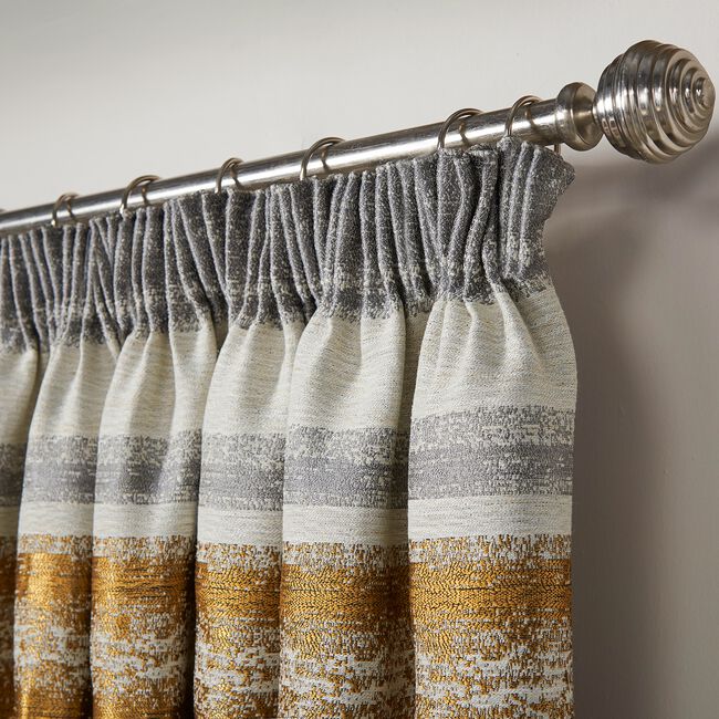 PENCIL PLEAT TRIBECA STRIPE GREY 90X90 Curtain