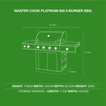 Master Cook Platinum 600 6 Burner Gas BBQ