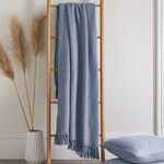 DRIFT HOME HAYDEN 100% RECYCLED COTTON  BLUE 200x200cm Throw