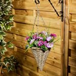 Artificial Hanging Flower Basket Purple