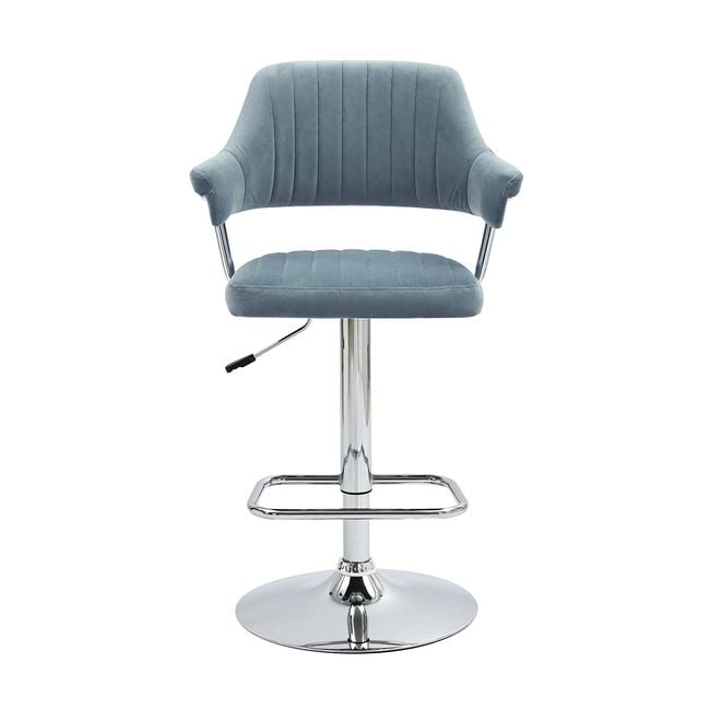 BELMONT Barstool Velvet Stone Blue