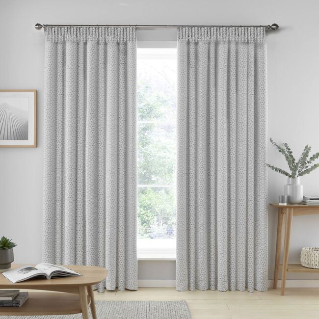PENCIL PLEAT WHEELS NAVY 66X54 Curtain
