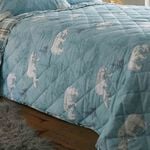 Polar Bears Bedspread 200cm x 220cm - Duck Egg