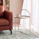 Beige Metal Side Table
