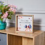 Robin Wooden Framed Square Plaque