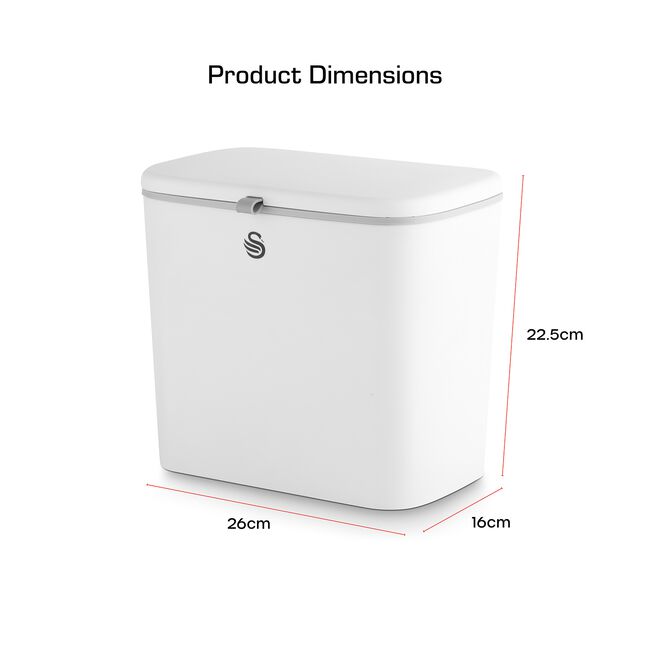 Swan 7L Compost Bin White
