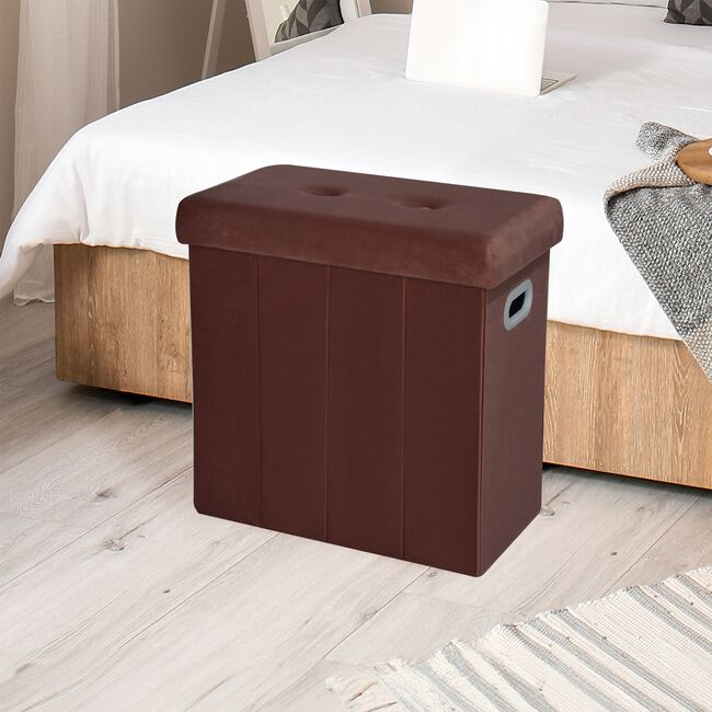 FOLDING SLIM DUSTY ROSE STORAGE Ottoman