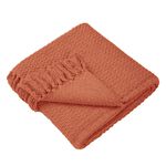 DRIFT HOME HAYDEN 100% RECYCLED COTTON TERRACOTTA 200x200cm Throw