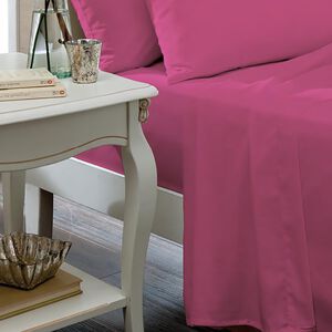 SINGLE FLAT SHEET Luxury Percale Hot Pink