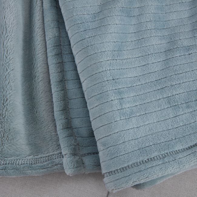 Nicole Day Etched Stripe Throw 150x200cm -Duck Egg