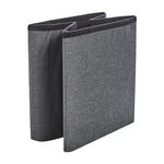 OVAL LINEN FOLDABLE SMALL Charcoal Ottoman