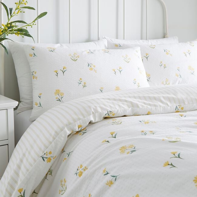 SINGLE DUVET COVER Dreams & Drapes Ditsy Floral Seersucker