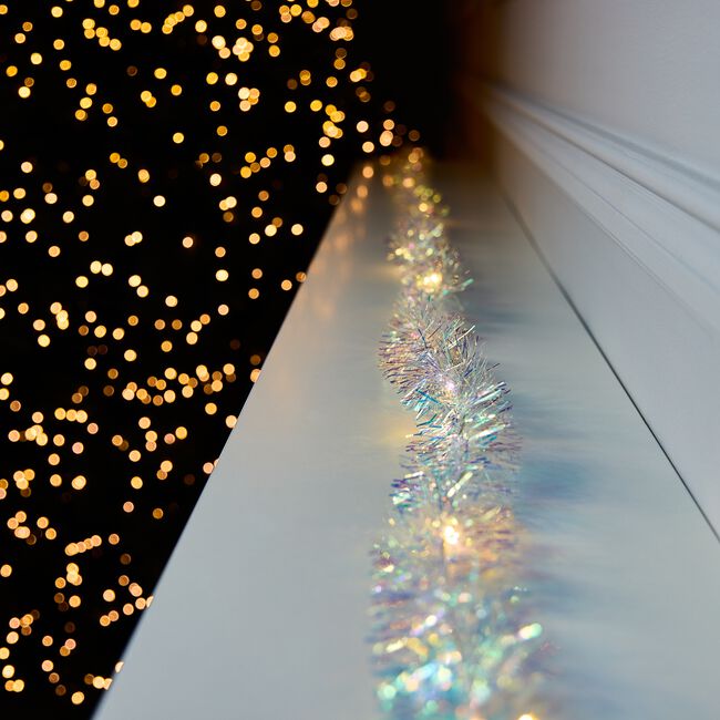 1.8m Light Up Tinsel Glitter With Timer Function