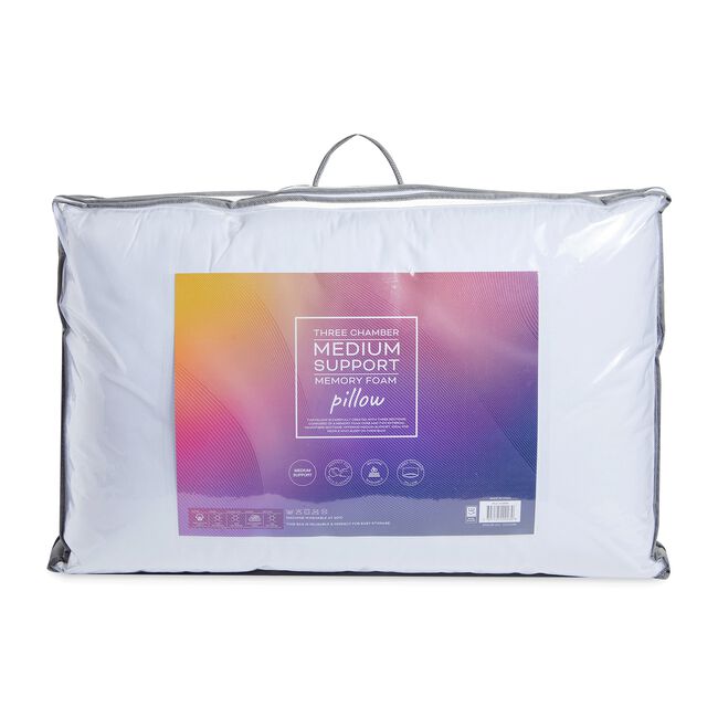 Three Chamber Medium Support Memory Foam Pillow