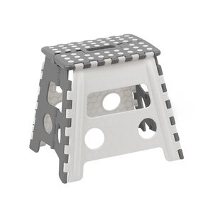 Folding Step Stool - Grey/White