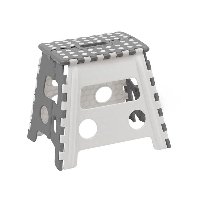 Folding Step Stool - Grey/White