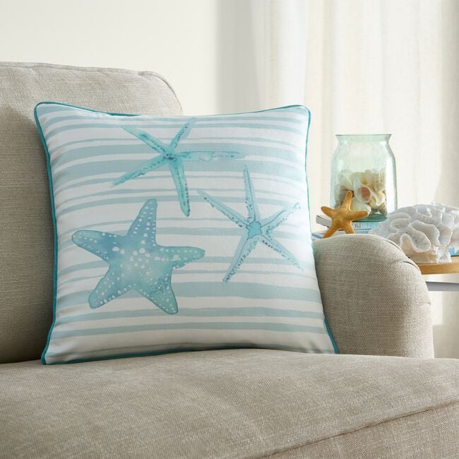 Sea-Stars Cushion 45cm x 45cm - Duck Egg