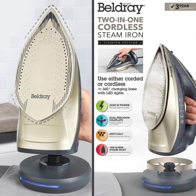 Beldray 2-in-1 2600W Cordless Steam Iron