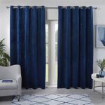 TRIANGLE STITCH NAVY 66X54 Curtain