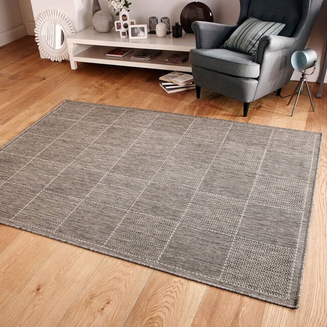 CHECKERED FLATWEAVE  60x110cm Grey