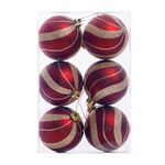 Red Luxury Christmas Baubles - 6 Pack