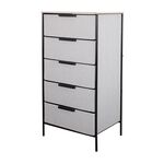 Stylehome 5 Drawer Grey Cabinet
