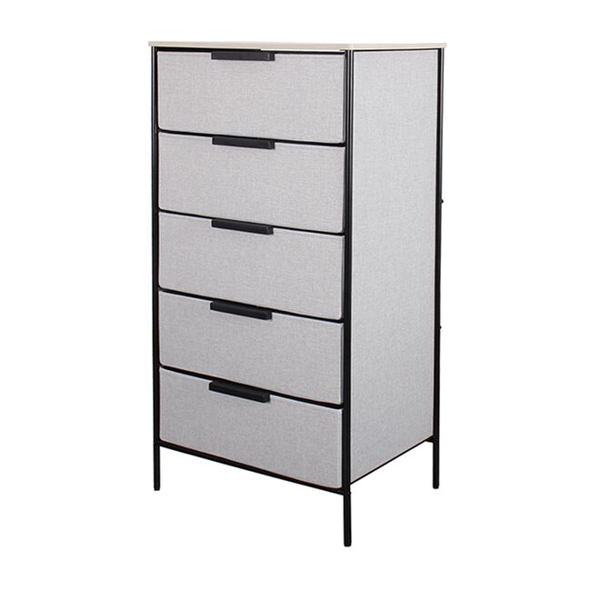 Stylehome 5 Drawer Grey Cabinet