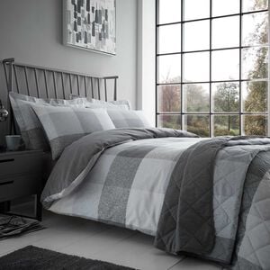 SINGLE DUVET COVER Brushed Cotton Simon Grey