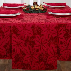 POINSETTIA DAMASK RED 229x36cm Table Runner