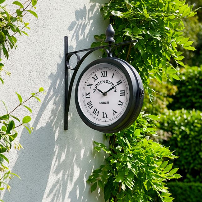 Dual Sided Outdoor Garden Wall Clock