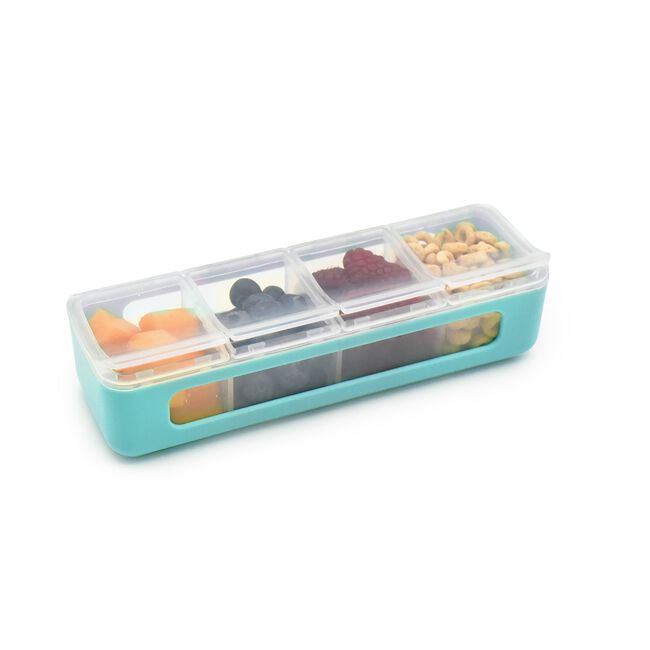 Melii Blue & Green 4 Compartment Snackle Box Set